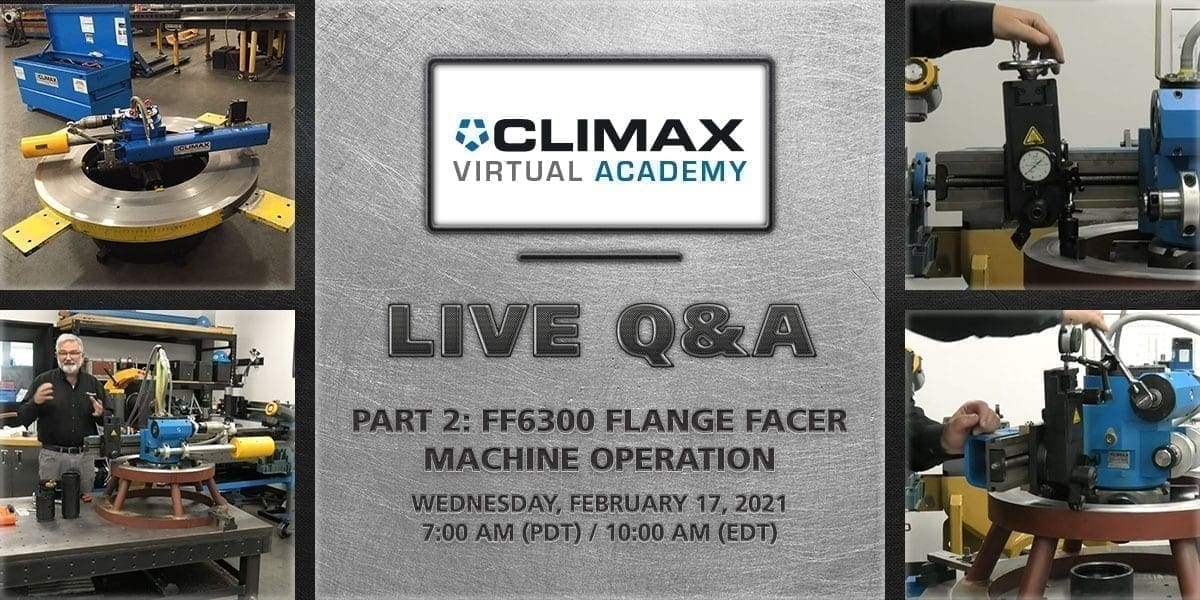 REGISTER NOW! Part 2: FF6300 Flange Facer Machine Operation