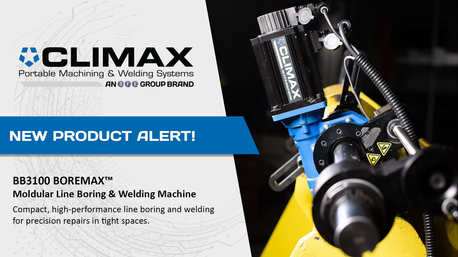 Vi presentiamo la macchina per alesatura in linea e saldatura BB3100 BOREMAX™
